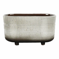 Bloempot Denise Ovaal - L26 X B13 X H15cm - Off White