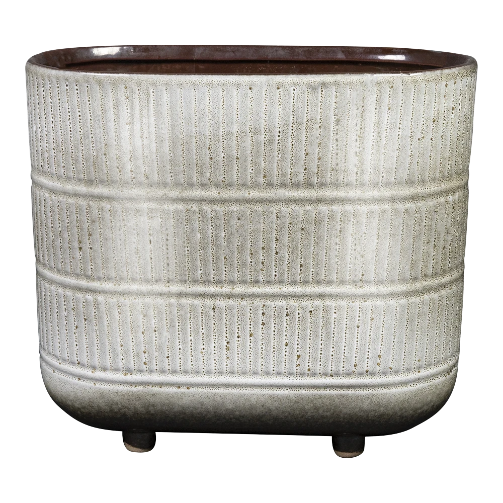 Bloempot Denise Ovaal - L26 X B14 X H23cm - Off White