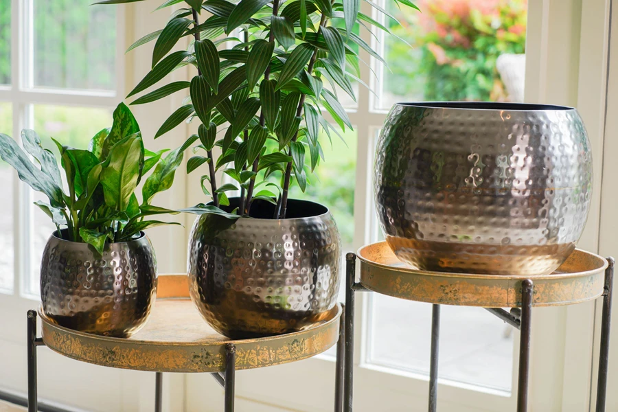 Bloempot Kody - D30 X H25cm - Lood - Afbeelding 2