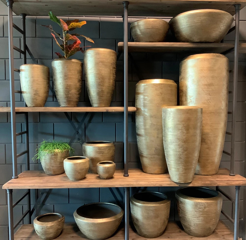 Plantenschaal Kos - D35 X H18cm - Goud - Afbeelding 3