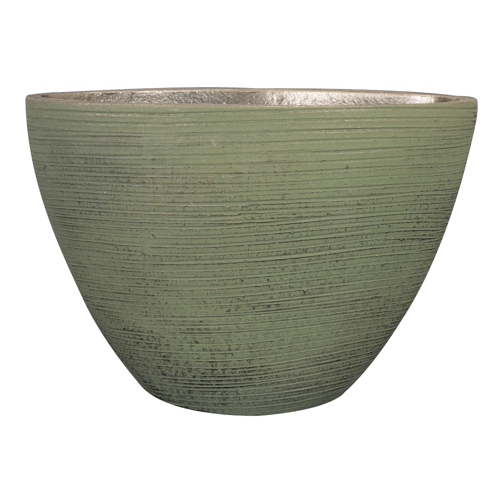Bloempot Lydia Ovaal - L33 X B16 X H25cm - Shiny Green