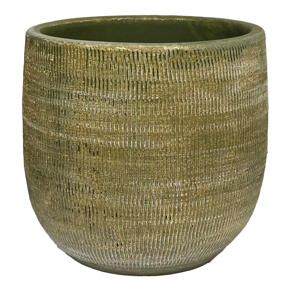 Bloempot Miami - D27 X H25cm - Groen Cement