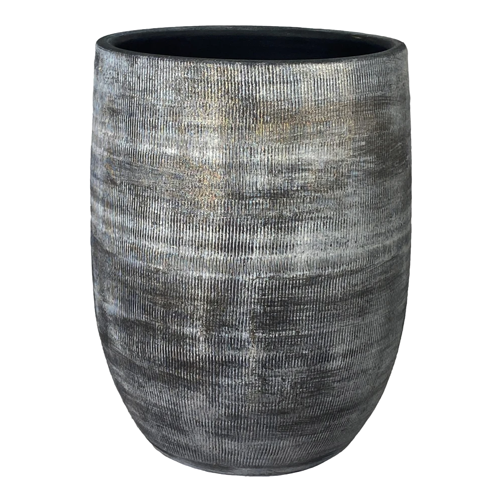 Bloempot Miami Hoog - D29 X H50cm - Zwart Cement