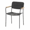 Bora Dining Stoel Met Teak Armleuning - Antraciet