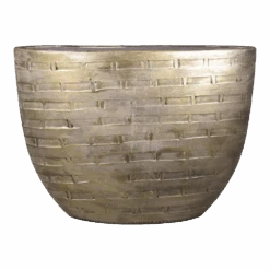 Bloempot Steef Ovaal - L50 X B20 X H36cm - Industrieel Goud