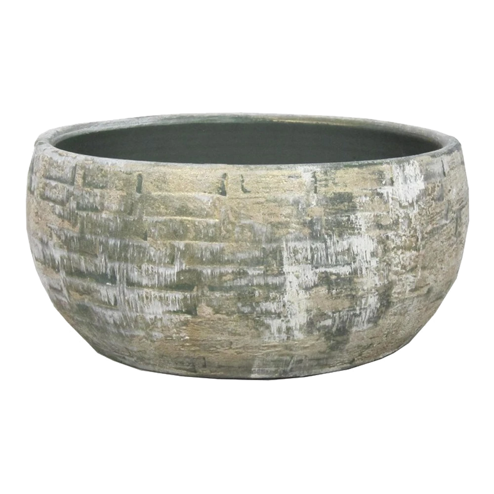 Plantenschaal Steef - D34 X H15cm - Creme Groen