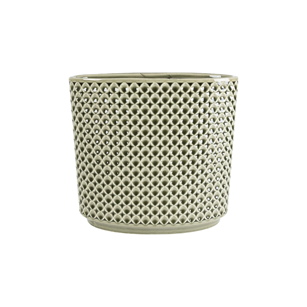 Bloempot Thies Ovaal - L26 X B12 X H25cm - Olijf Groen