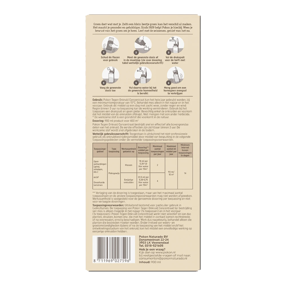 Pokon Tegen Onkruid Concentraat 900ml OP=OP - Onkruid En Aanslag - Afbeelding 2