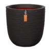 Capi Bloempot Bol Nature Rib NL - D43 X H41cm - Zwart