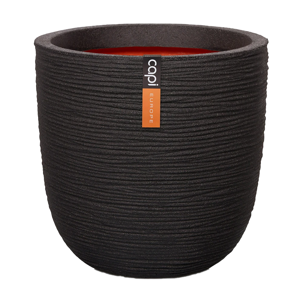 Capi Bloempot Bol Nature Rib NL - D43 X H41cm - Zwart