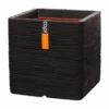 Capi Plantenbak Vierkant Nature Rib NL - L30 X B30 X H30cm - Zwart