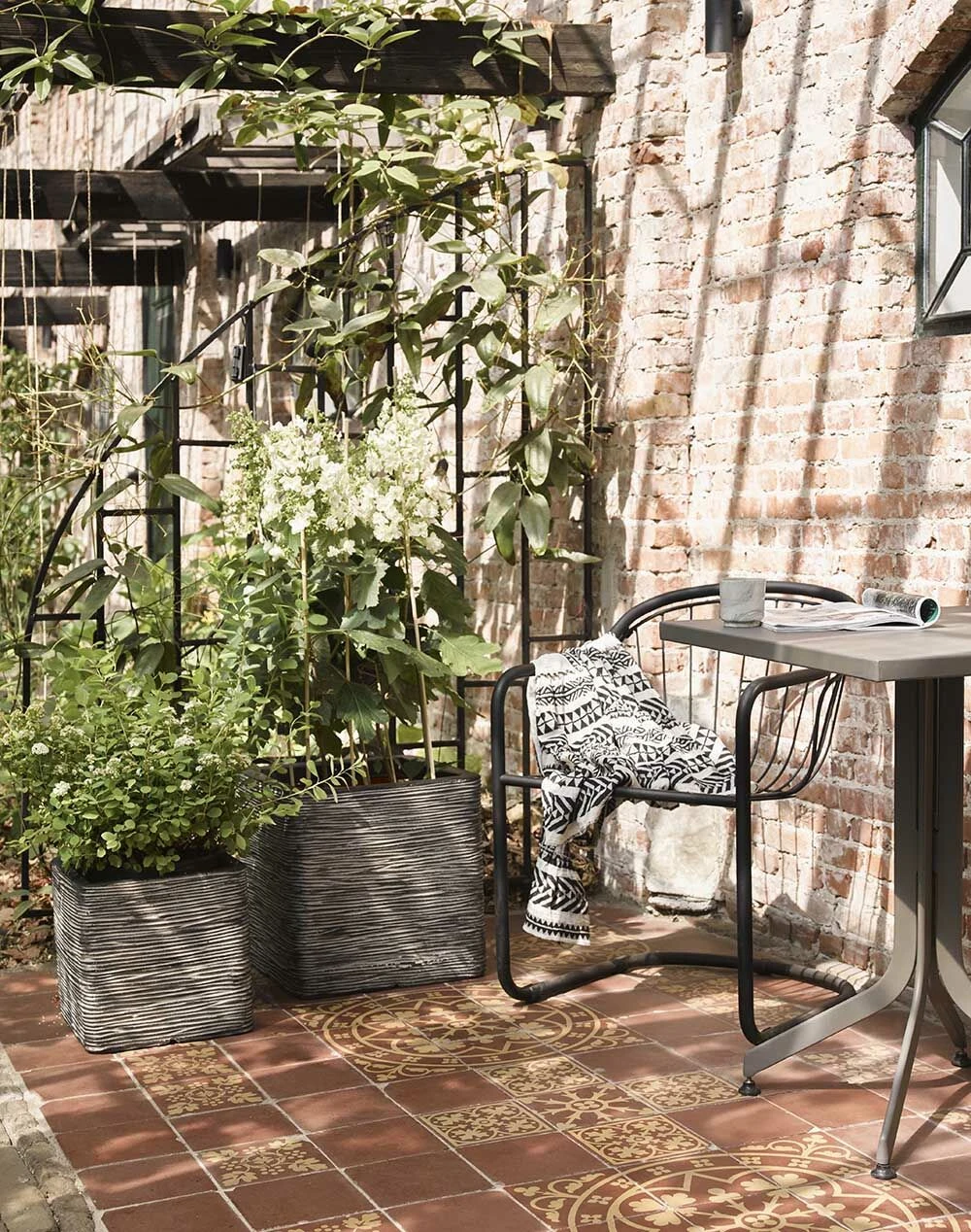 Capi Plantenbak Vierkant Nature Rib NL - L50 X B50 X H50cm - Antraciet - Afbeelding 2