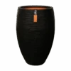 Capi Bloempot Hoog Nature Elegant Deluxe Rib NL - D38 X H58cm - Zwart